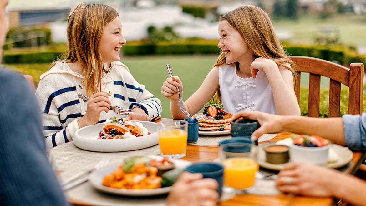 Family having breakfast