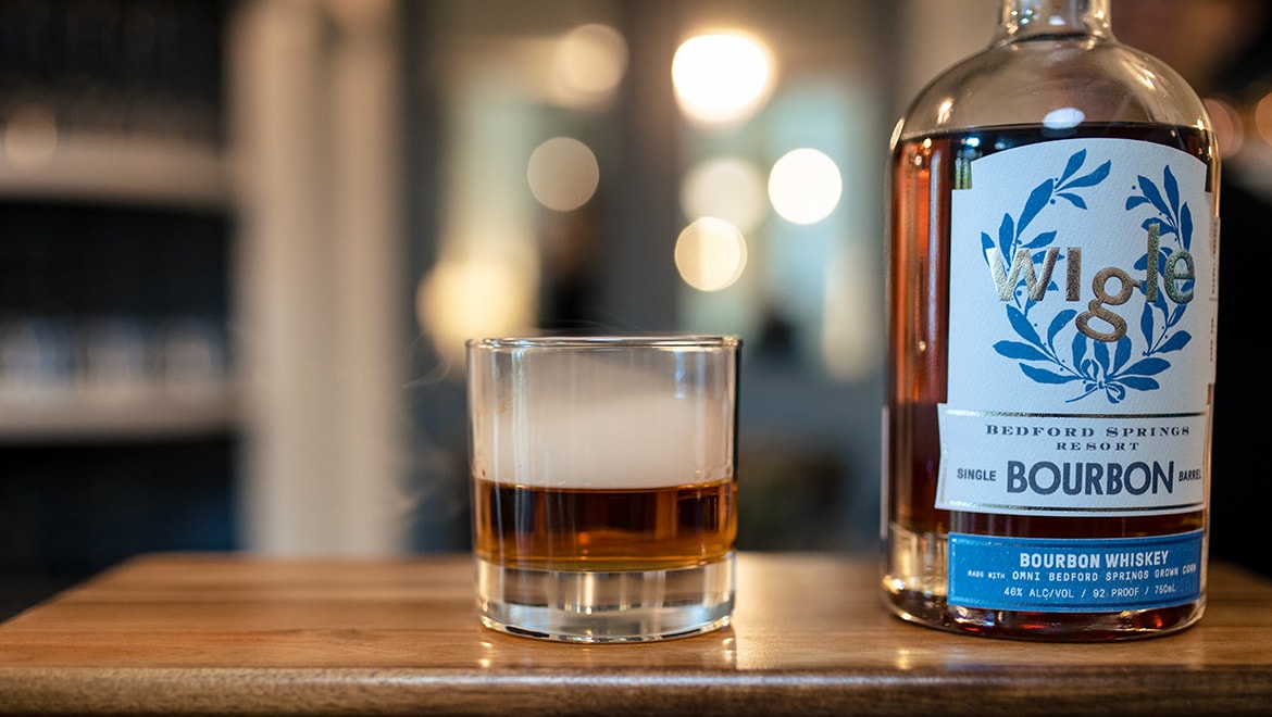 Whiskey glass poured neat