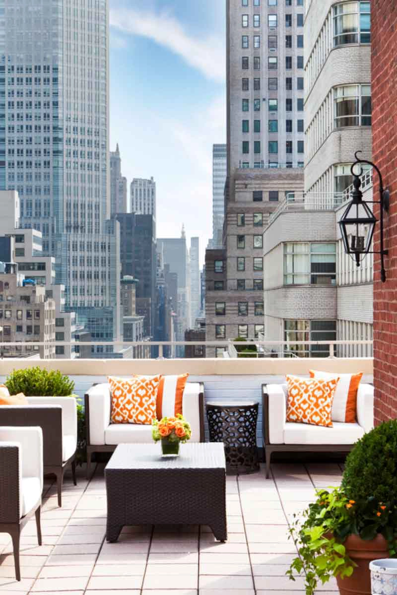 Rooftop patio area.