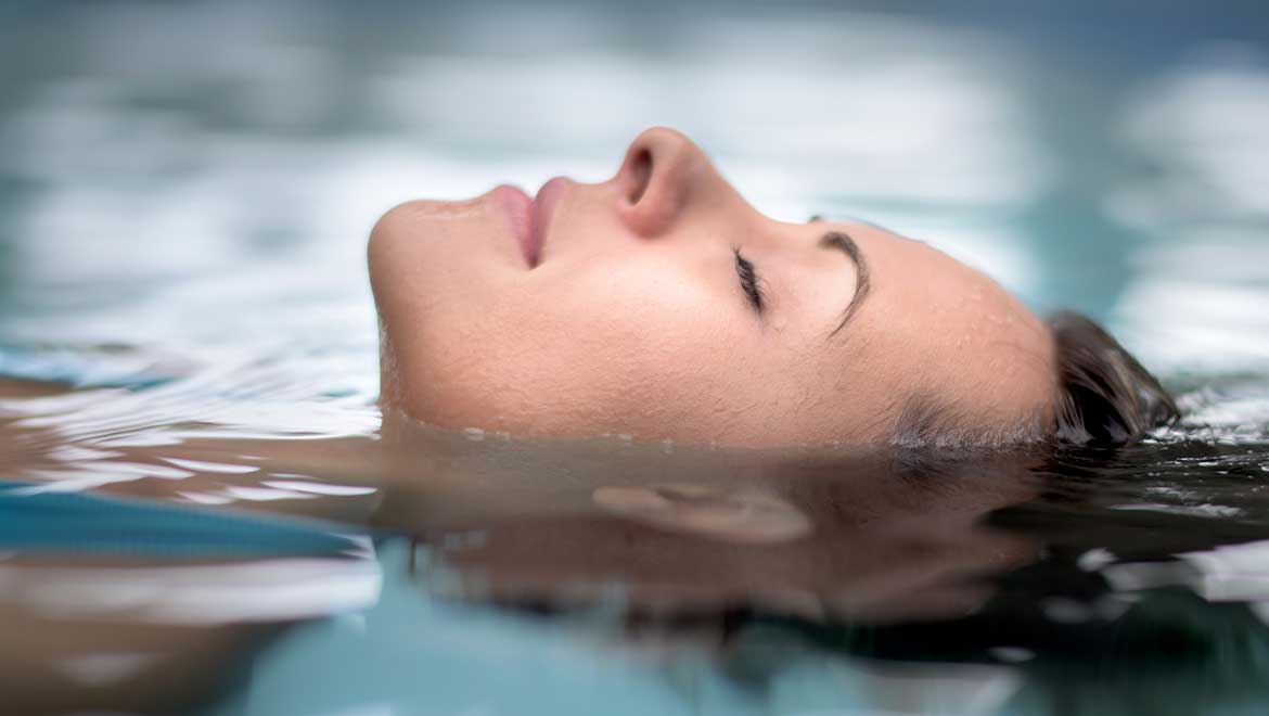 Woman floating in the water