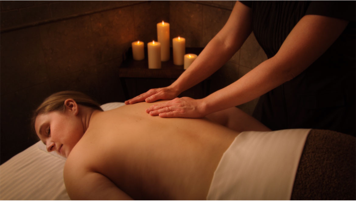 Woman receiving a massage.