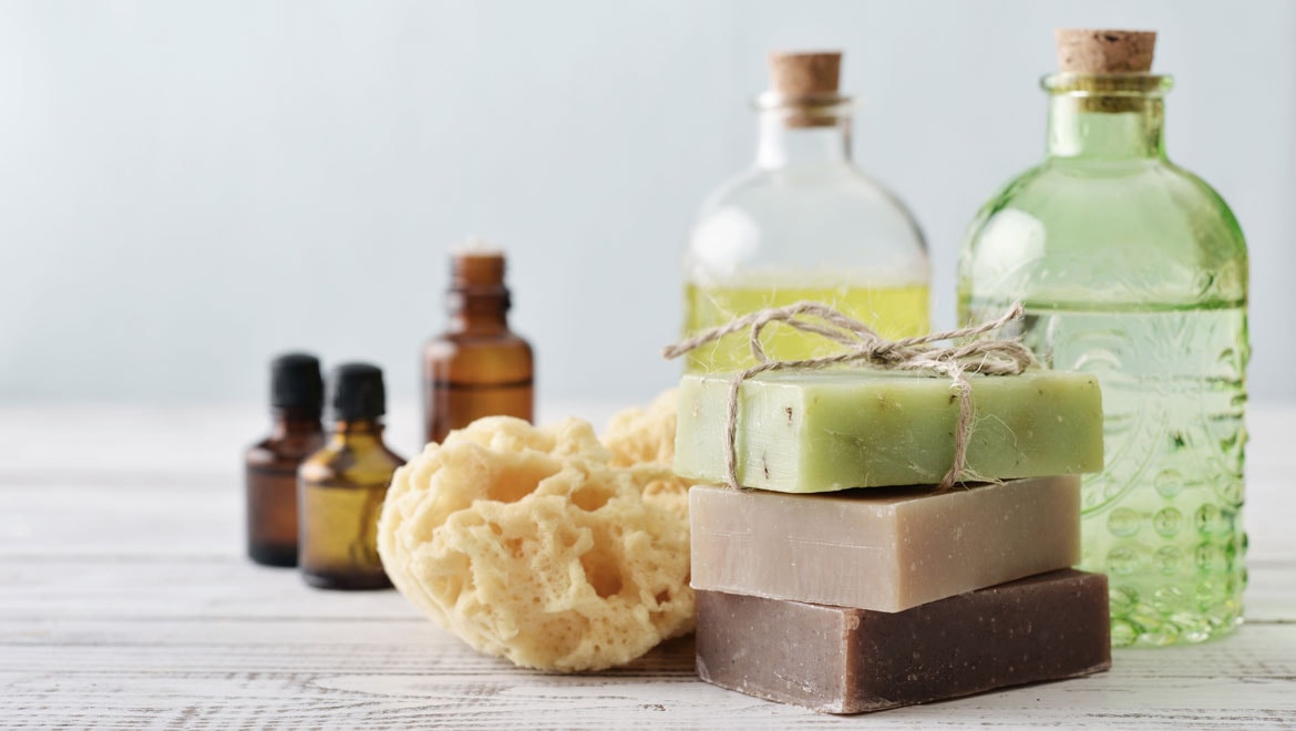 Variety of bath products.