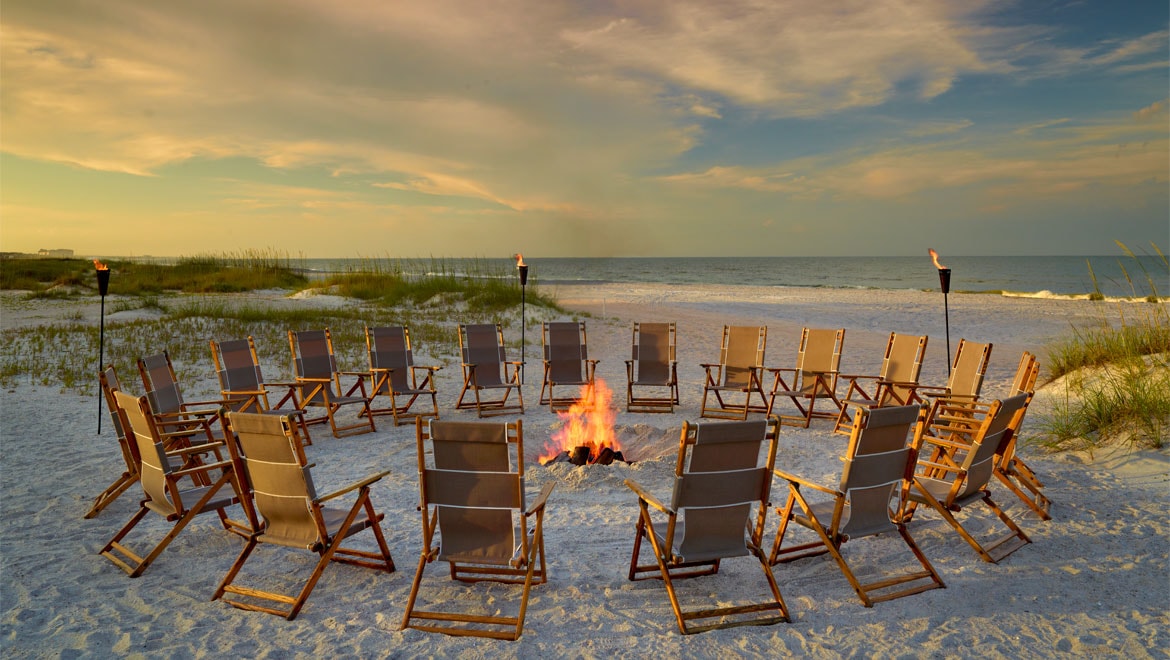 Amelia Island Beach bonfire