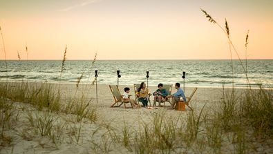 Family Beach Fire