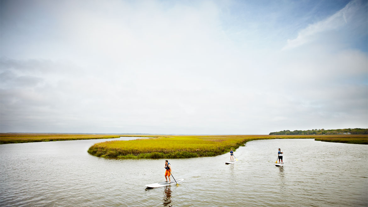 Paddleboarding on Amelia Island