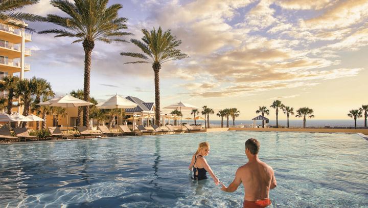   couple in adult pool