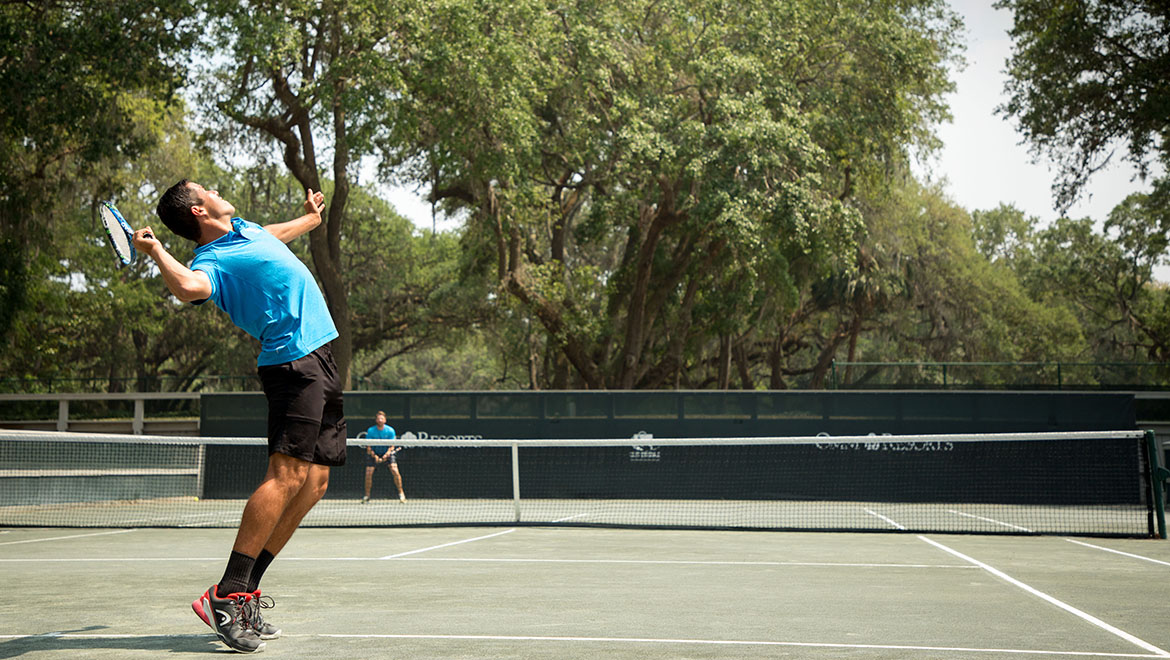 Tennis serve at  