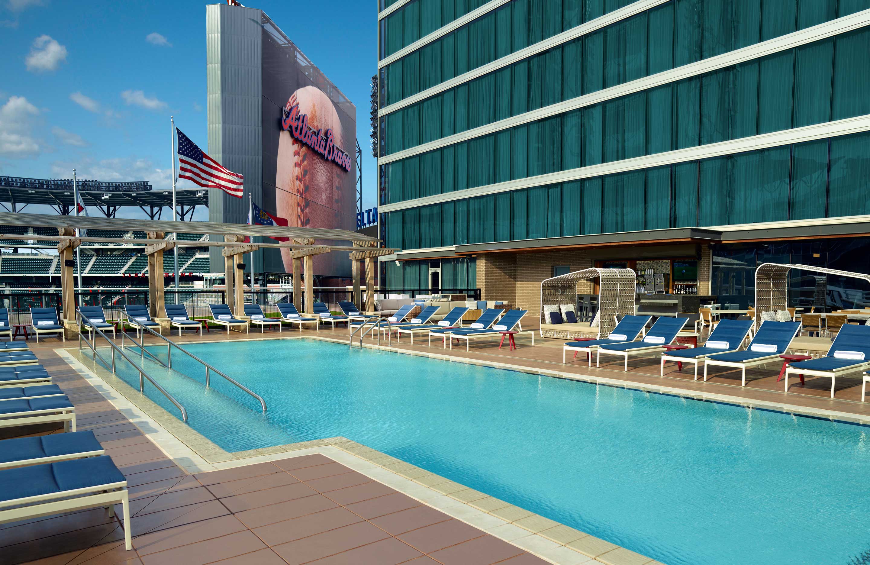 Pool deck at Omni Atlanta at the Battery