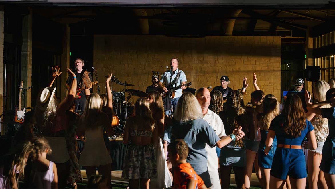 band performing on stage