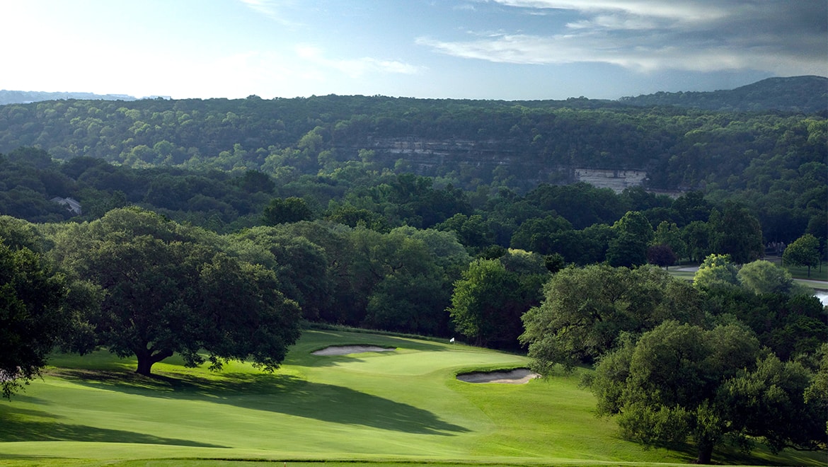 Aerial view of golf course