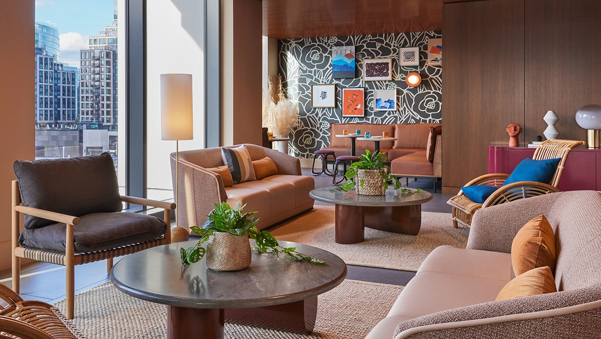 Lifted Pool Bar offers a private dining room and lounge, located on the fifth floor - Omni Boston Hotel at the Seaport