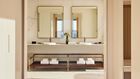 The master bathroom in the Director and Choreographer Suites is a peaceful retreat - Omni Boston Hotel at the Seaport