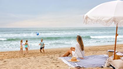 beach lounging