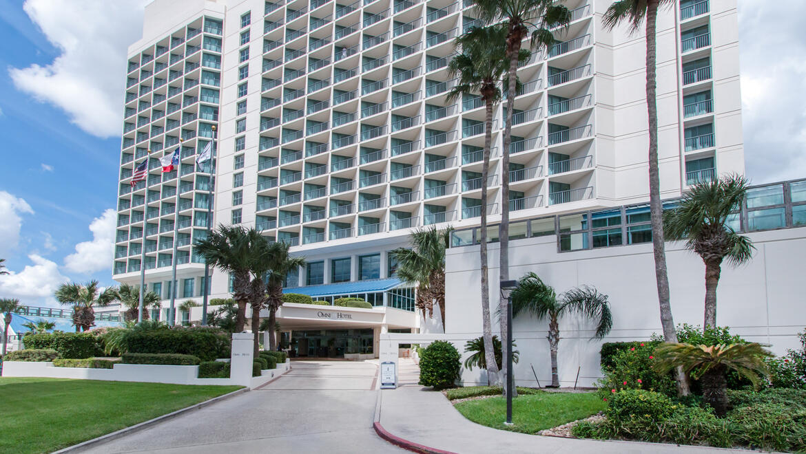 Exterior of hotel.