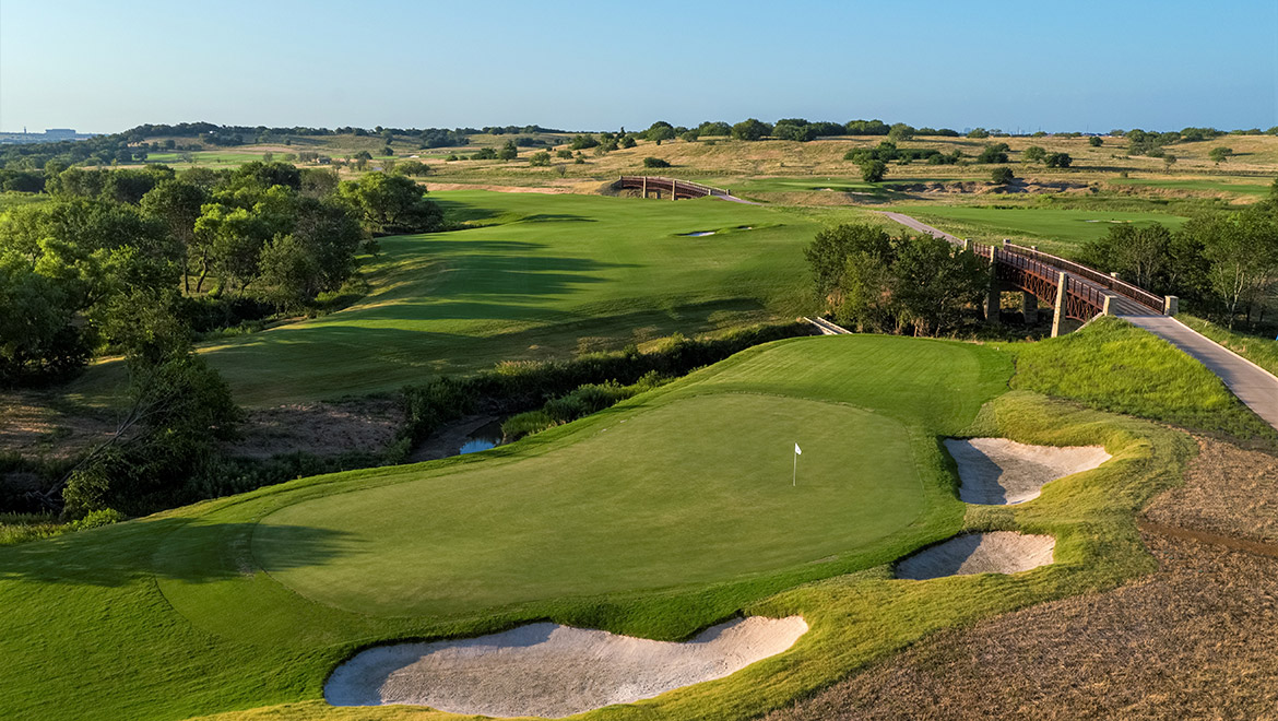 Aerial view of the golf course