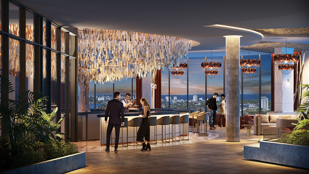 Rendering of bar interior