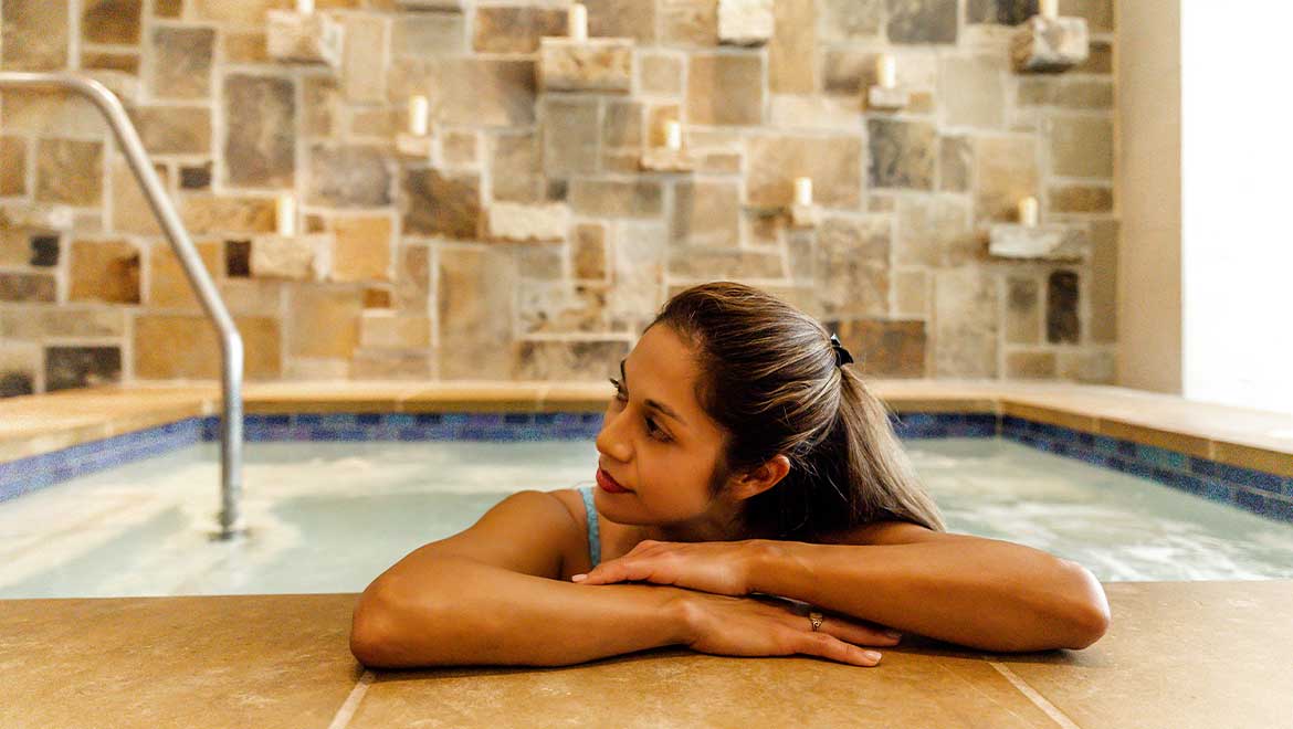 Woman in jacuzzi