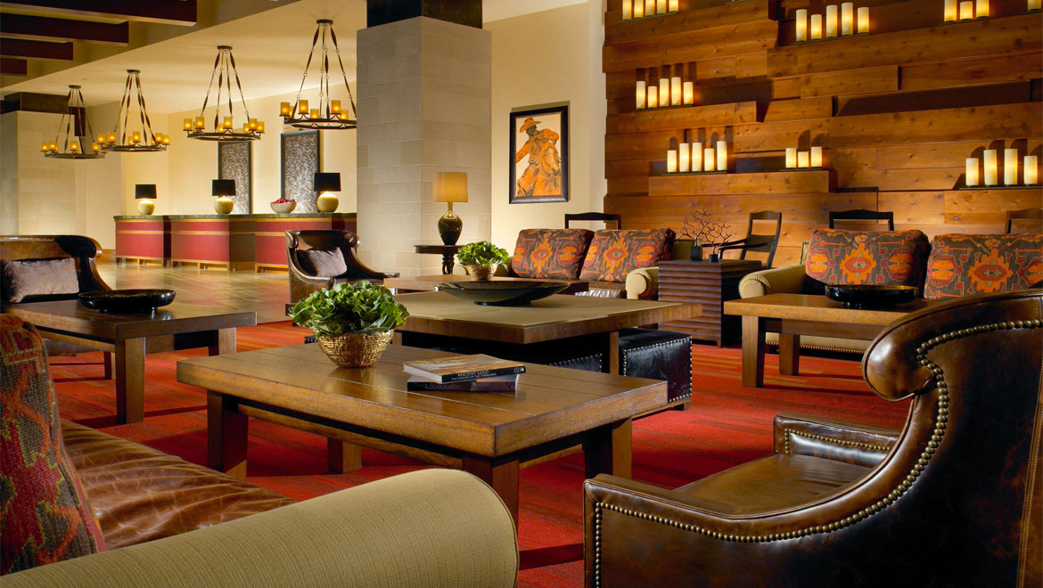 Lobby at Fort Worth hotel 