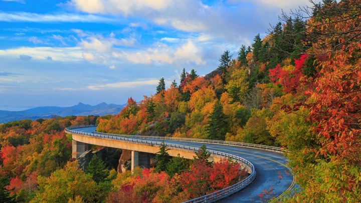 Mountain road in fall