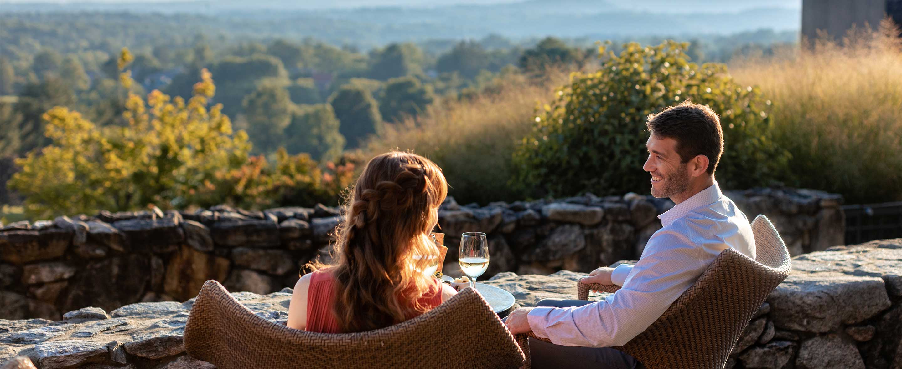 Couple having a glass of wine together