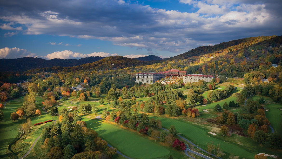 Aerial of golf course