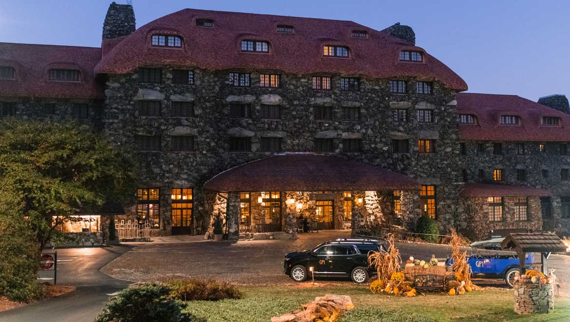 Exterior of the property with pumpkin décor.