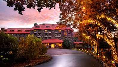 Courtyard entrance at dusk