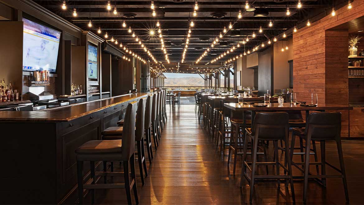 Bar seating at restaurant