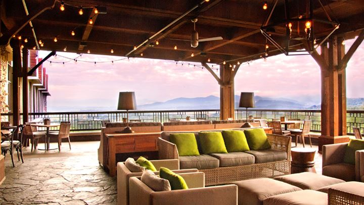 Outdoor patio lounge area