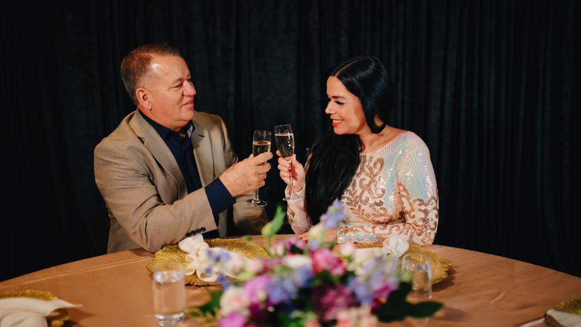 Couple having dinner