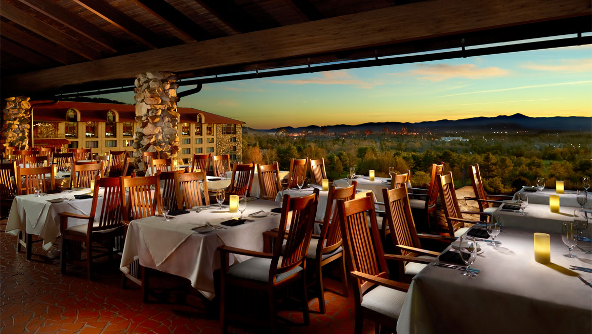 Sunset terrace in Asheville