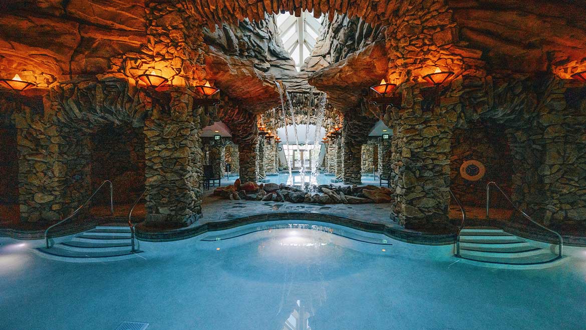 spa pool waterfall