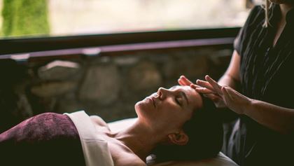 Woman receiving a massage.