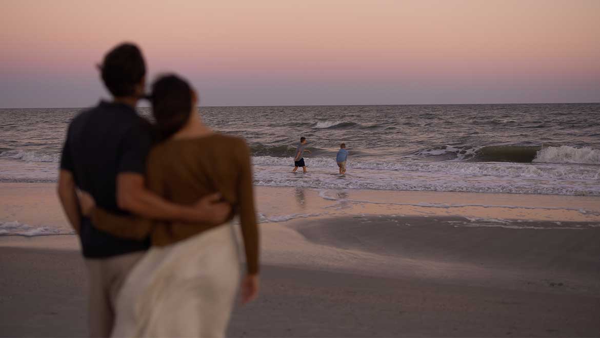 Family on the beach