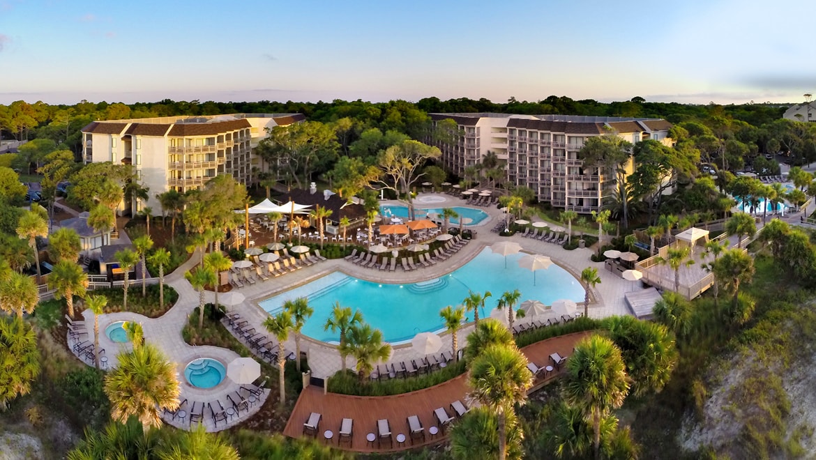 Aerial view of the Omni Hilton Head Oceanfront Resort
