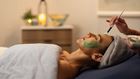 Woman getting a facial
