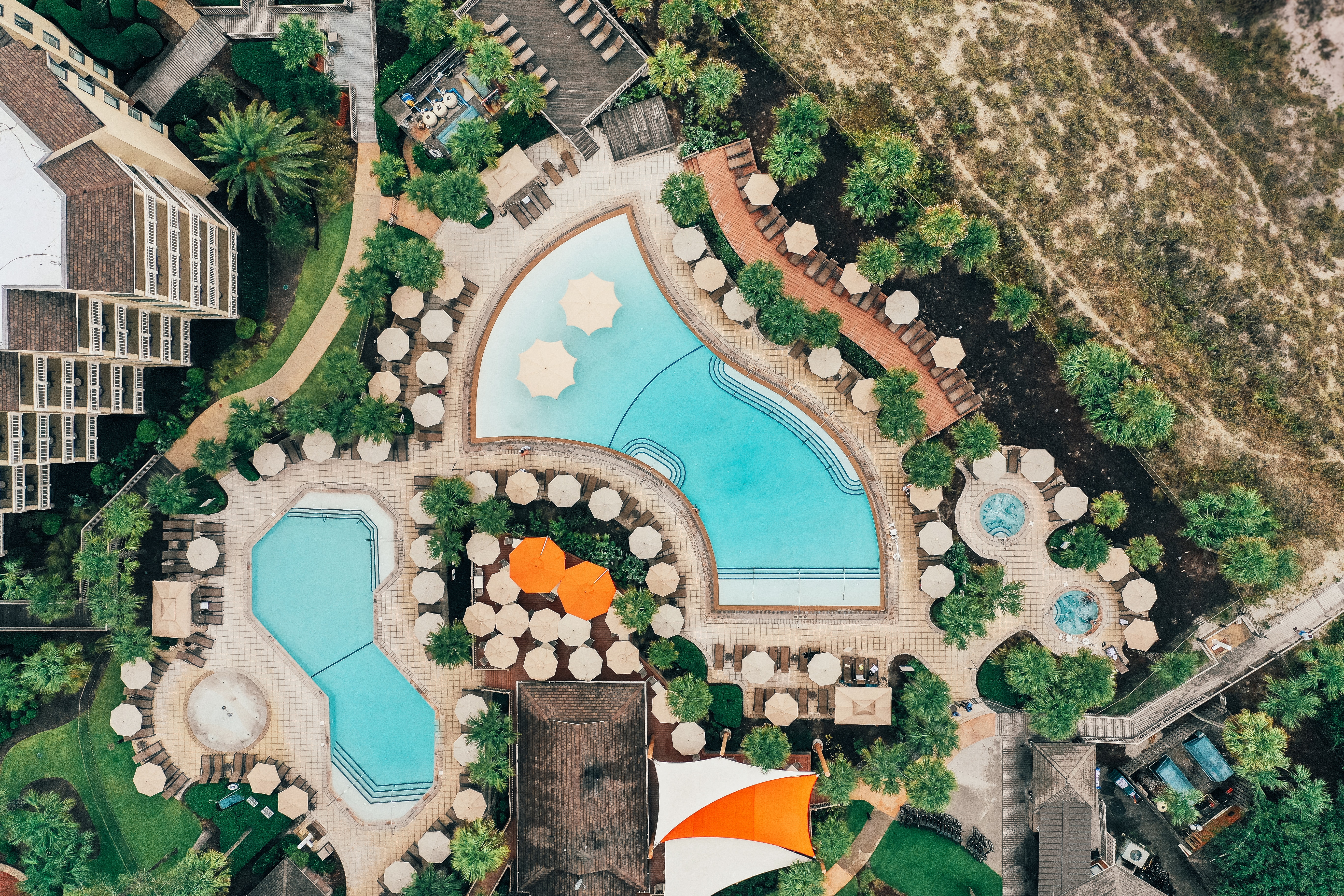 Overhead image of pool deck