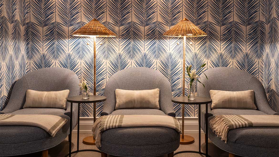 Beautiful lounge room at Hilton Head spa. 