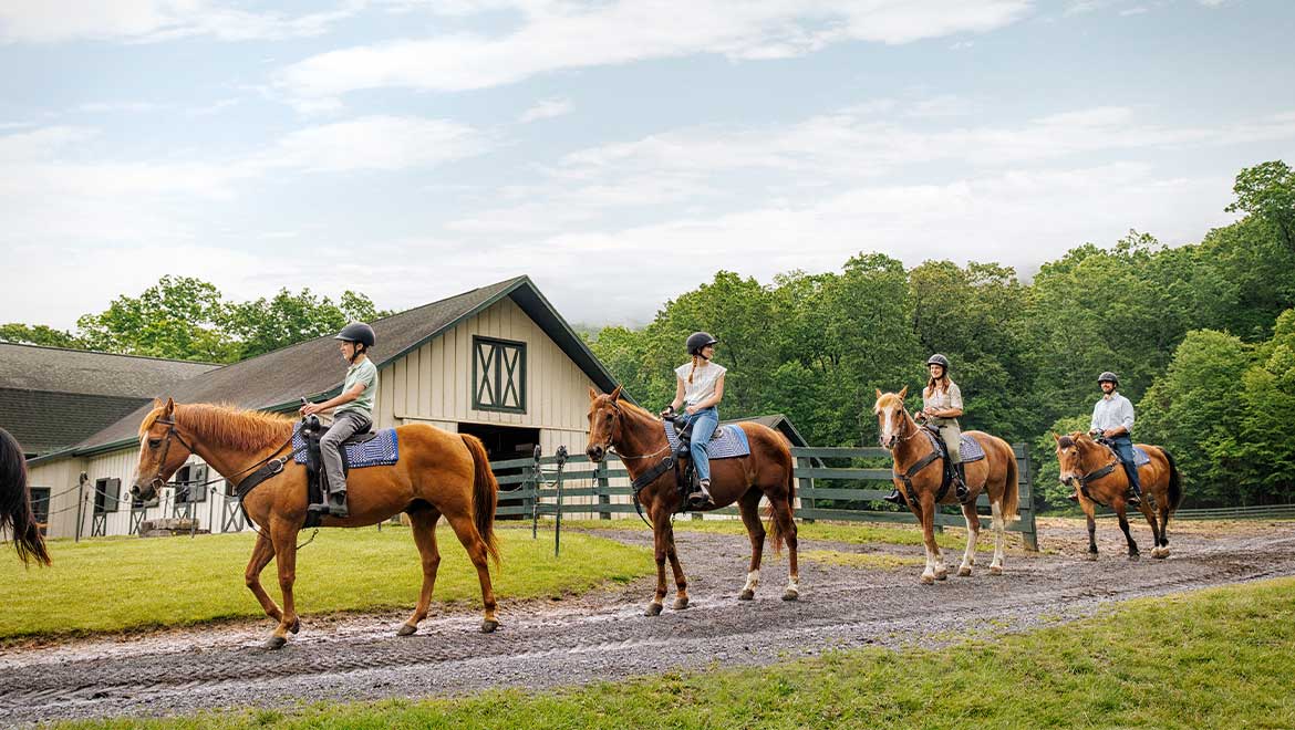 Family horseback riding