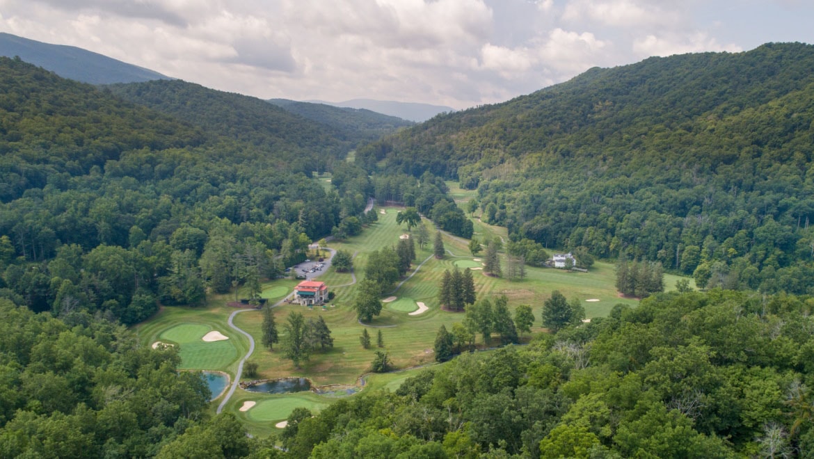Aerial of golf course