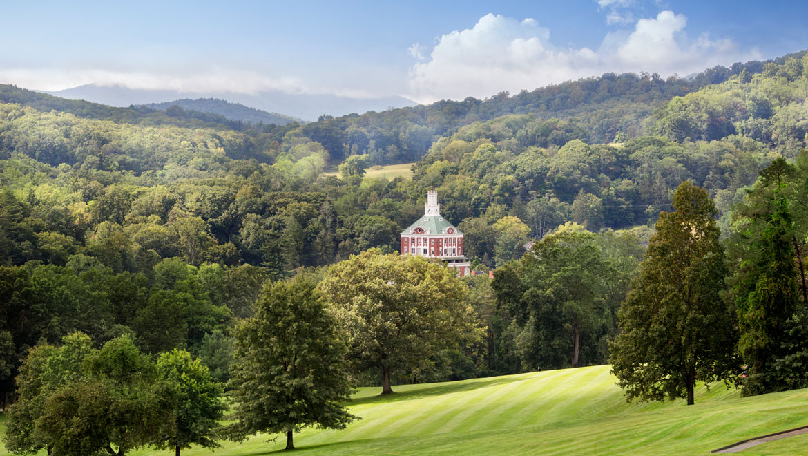 View of resort from golf course.