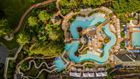 Overhead view of resort pool