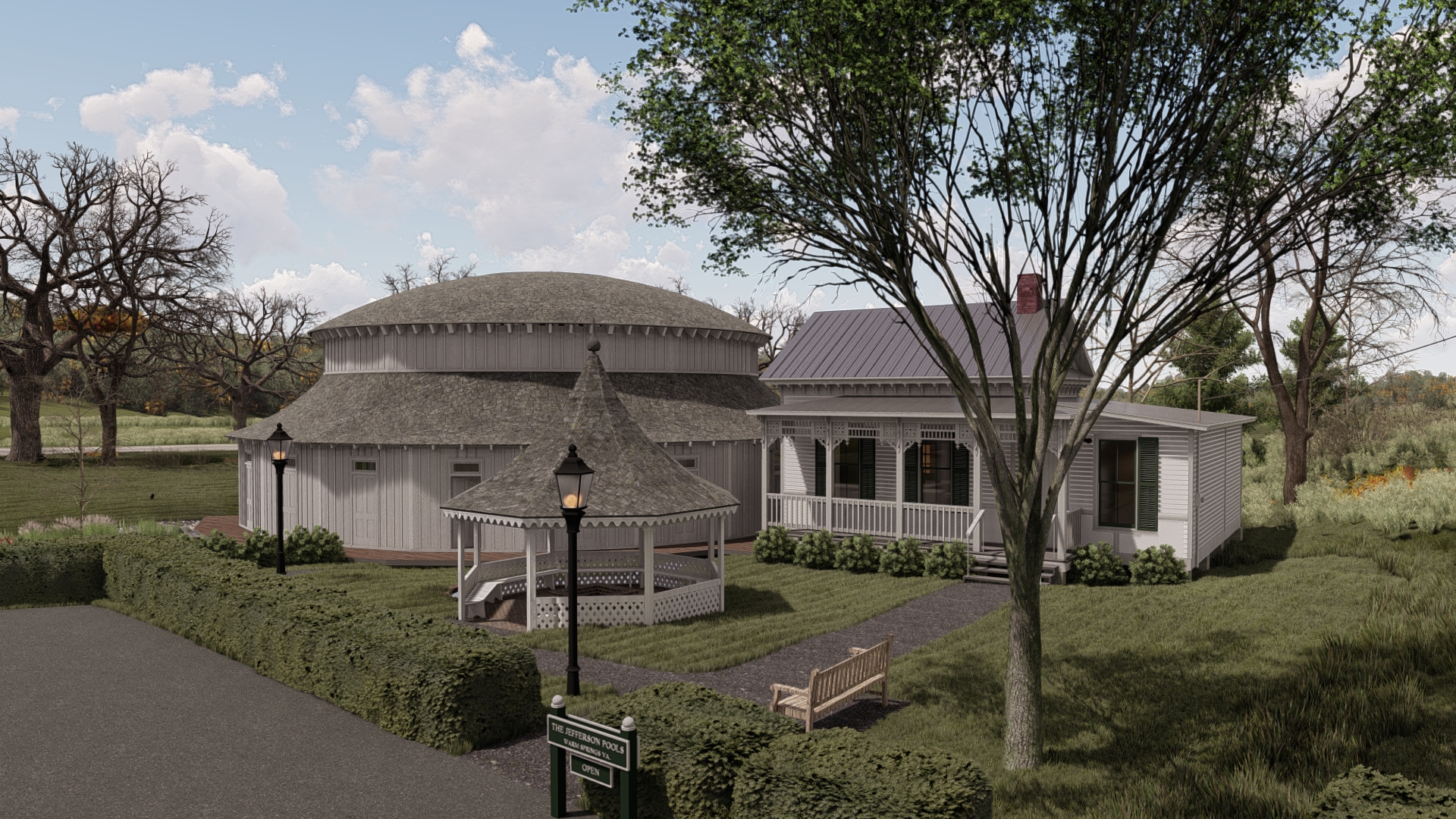 Jefferson Pool/warm spring pool exterior rendering