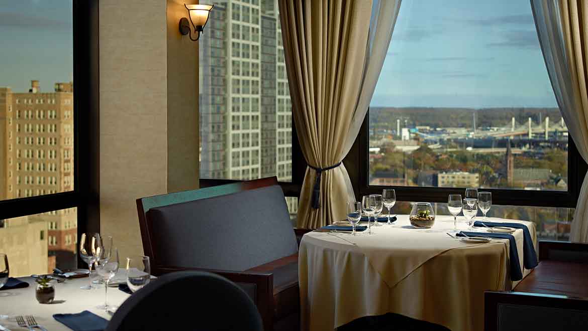 Omni New Haven Hotel at Yale John Davenports corner table