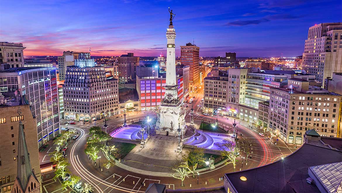 Aerial of Monument Circle