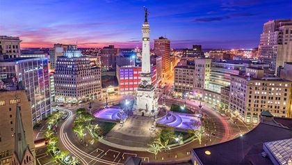 Aerial of Monument Circle