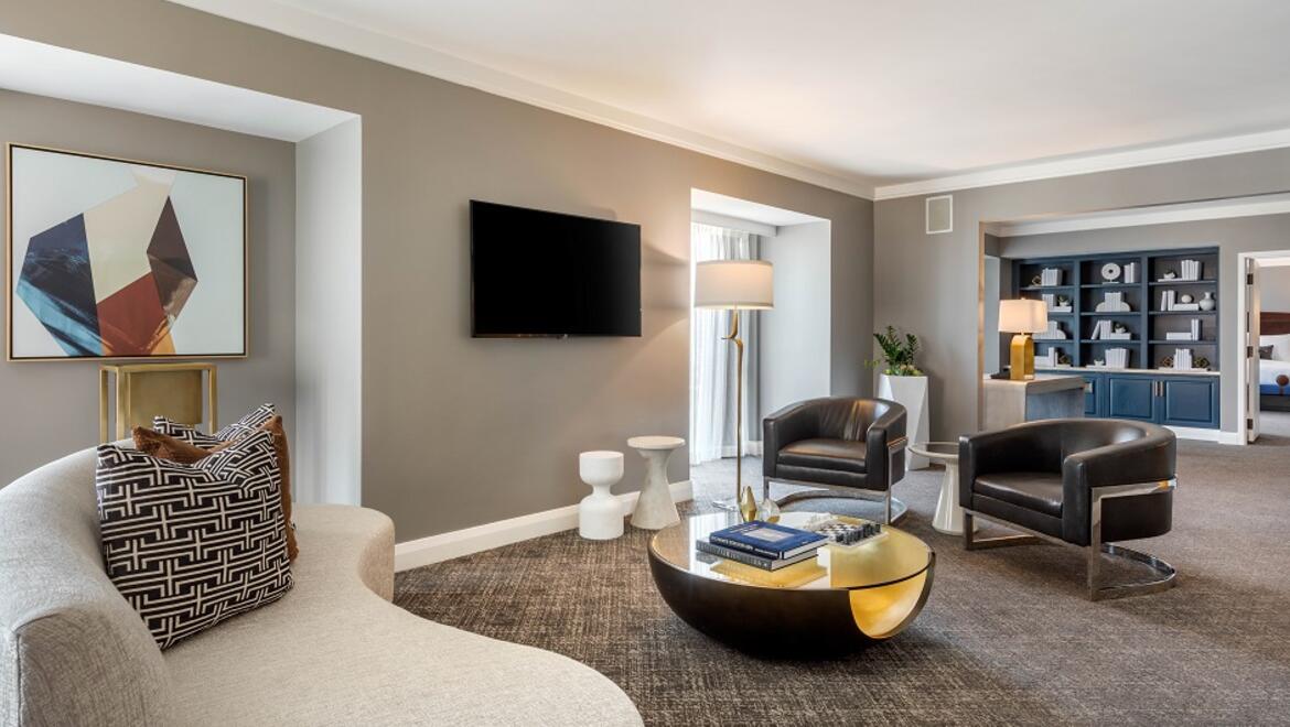 Living room in suite.