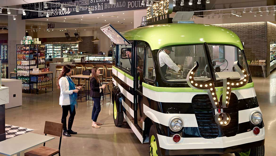 Indoor food truck.