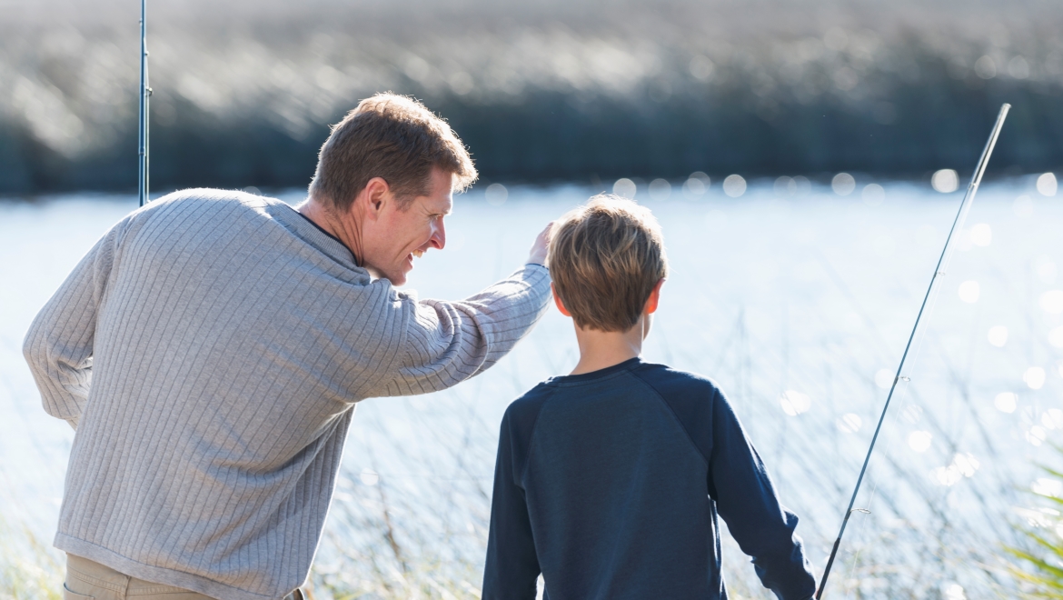 Father and son fishing
