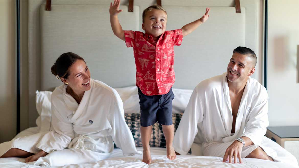 Family in guestroom
